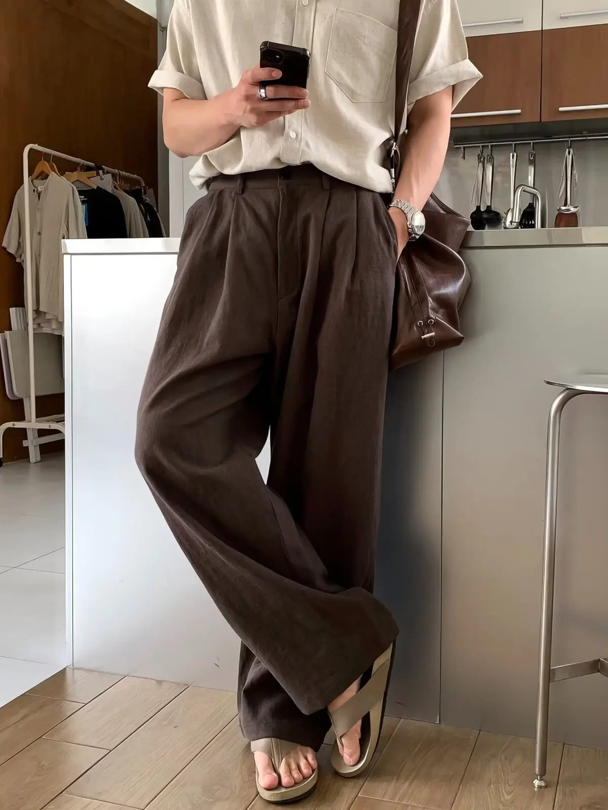 Calça de Algodão e Linho