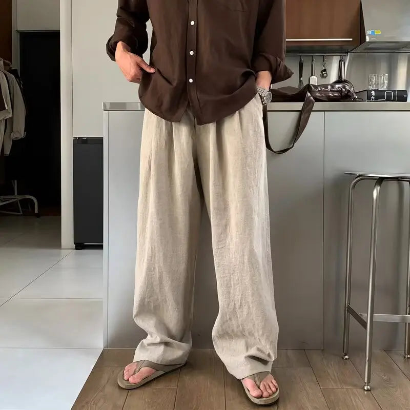 Calça de Algodão e Linho
