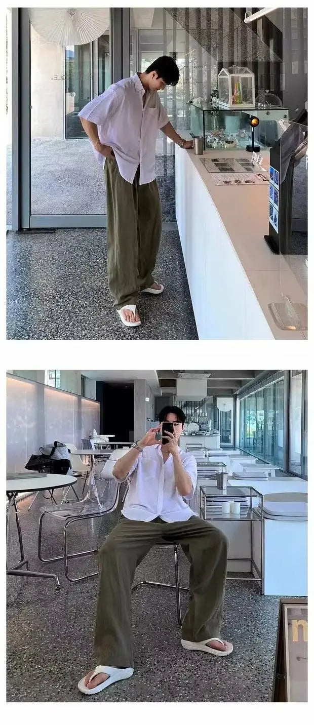 Calça de Algodão e Linho