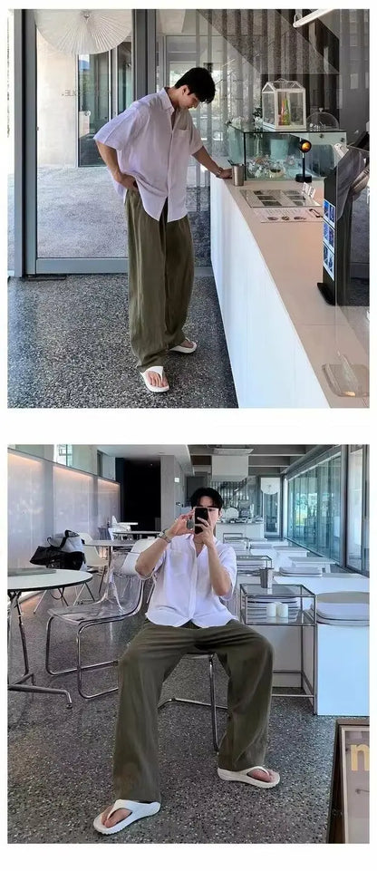 Calça de Algodão e Linho