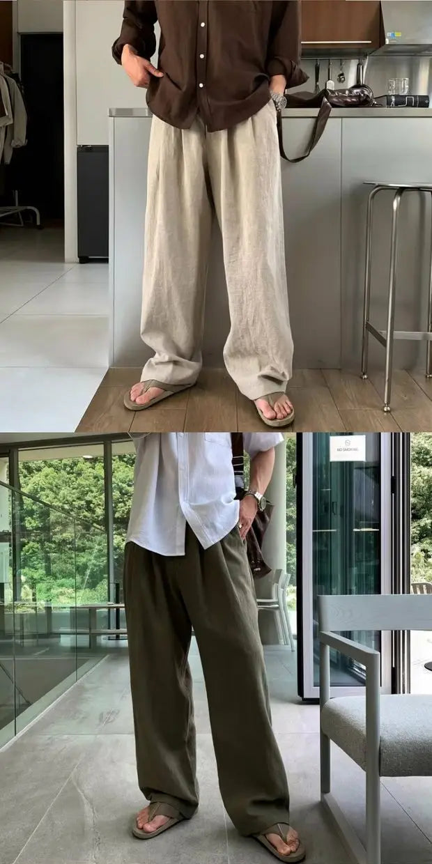 Calça de Algodão e Linho